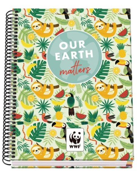 CUADERNO A5 100H 90G TEXTRADURA CUAD 5X5 WWF TROPIC CUADERNO A5 100H 90G TEXTRADURA CUAD 5X5 WWF TROPIC