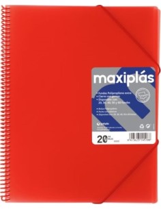 CARPETAS A4 50 FUNDAS A4 ESPIRAL MAXIPLAS ROJO