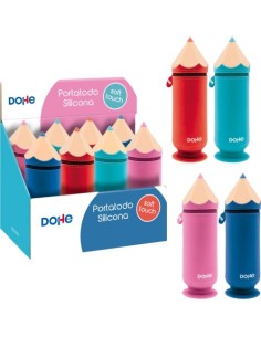 EXP 8 PORTATODOS SILICONA LAPIZ COLORES SURTIDOS