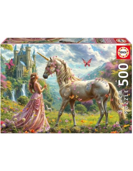 PUZZLE 500 PIEZAS HADAS Y UNICORNIOS CON MARIPOSAS