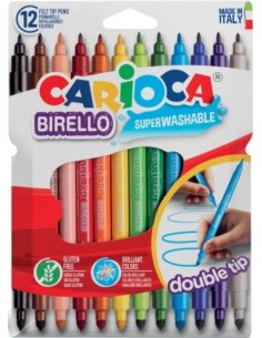 ESTUCHE 12 ROTULADORES DOBLE PUNTA CARIOCA BIRELLO