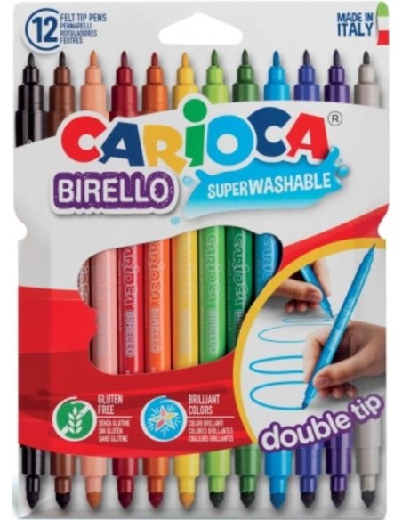 ESTUCHE 12 ROTULADORES DOBLE PUNTA CARIOCA BIRELLO
