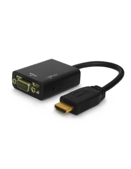 CL-23 adaptador de cable de vídeo 0,5 m VGA (D-Sub) HDMI tipo A (Estándar) Negro
