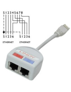 UTP Port Doubler cable de red Gris