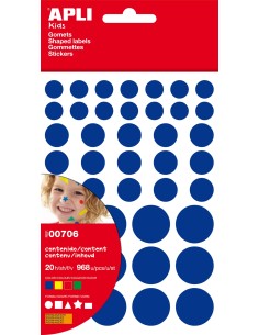 00706 etiqueta autoadhesiva Permanente Azul, Verde, Rojo, Amarillo