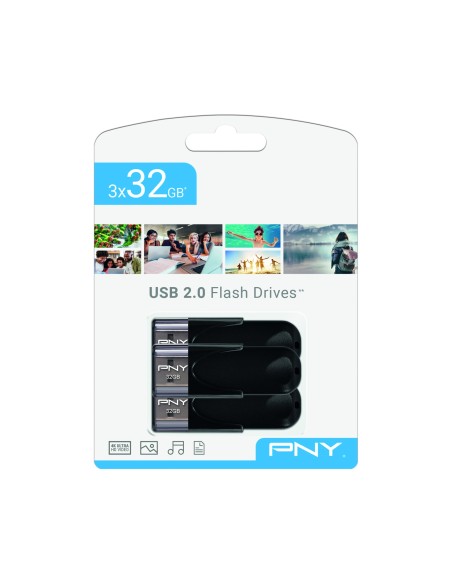 Attaché 4 USB 2.0 unidad flash USB 32 GB USB tipo A Negro