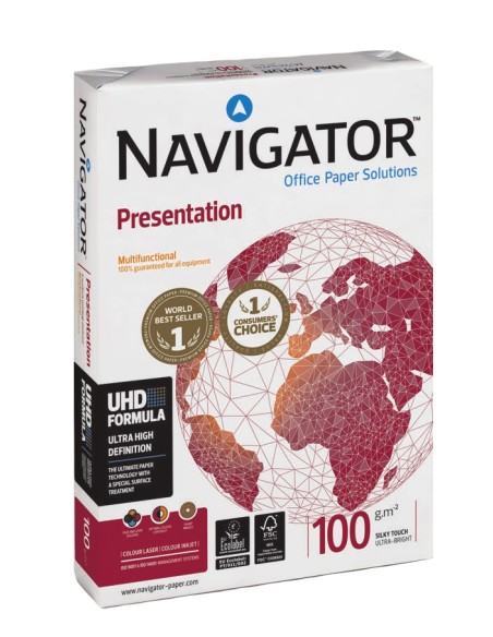 PRESENTATION A4 papel para impresora de inyección de tinta A4 (210x297 mm) 500 hojas Blanco NAV100 - Pack 5