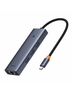 UltraJoy 6-Port Alámbrico USB 3.2 Gen 1 (3.1 Gen 1) Type-C Gris