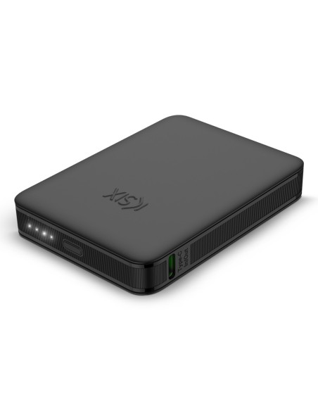 Powerbank Nano 5.000 mAh, Tamaño de bolsillo, Power Delivery, 20 W, Cable USB-C a USB-C, Indicadores LED, Negro