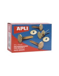 C 100 ENCUADERNADORES METALICOS 40MM CON ARANDELA APLI