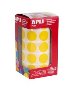 ROLLO GOMETS REDONDO AMARILLO AUTOADHESIVOS 20MM