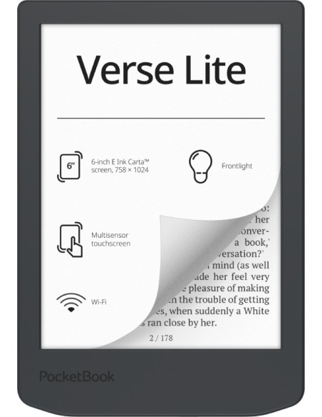 Verse Lite lectore de e-book Pantalla táctil 8 GB Wifi Gris