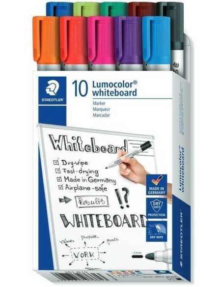 Estuche 10 rotuladores pizarra blanca 3010 colores surtidos