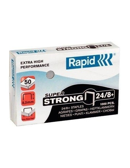 C 5 CAJAS 1000 GRAPAS 24 8 SUPER STRONG GALVANIZADAS RAPID