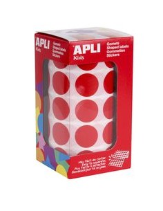 ROLLO GOMETS REDONDO ROJO AUTOADHESIVOS 20MM