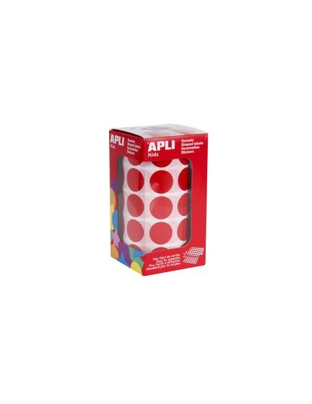 ROLLO GOMETS REDONDO ROJO AUTOADHESIVOS 20MM