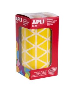 ROLLO GOMETS TRIANGULARES AMARILLO AUTOADHESIVOS 20MM