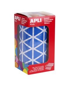 ROLLO GOMETS TRIANGULARES AZUL AUTOADHESIVOS 20MM