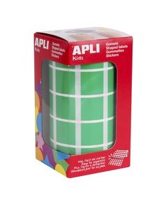 ROLLO GOMETS CUADRADOS VERDE AUTOADHESIVOS 20MM