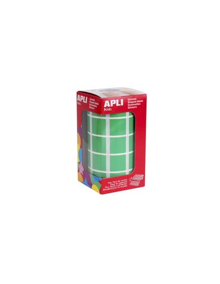 ROLLO GOMETS CUADRADOS VERDE AUTOADHESIVOS 20MM