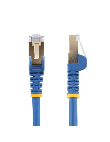 Cable de 1,5m de Red Ethernet Cat6a Azul sin Enganches con Alambre de Cobre