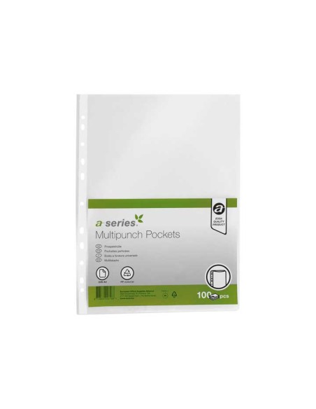 C. 100 FUNDAS PP A4 11T A-SERIES 120M CRISTAL