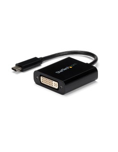 Adaptador USB C a DVI - Negro - 1920x1200 - Convertidor de Vídeo USB Tipo C para su Pantalla/Monitor/Proyector DVI-D - La Versió