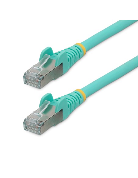 Cable de 2m de Red Ethernet CAT6a - Aguamarina - Low Smoke Zero Halogen (LSZH) - 10GbE - 500MHz - PoE++ de 100W - Snagless sin P