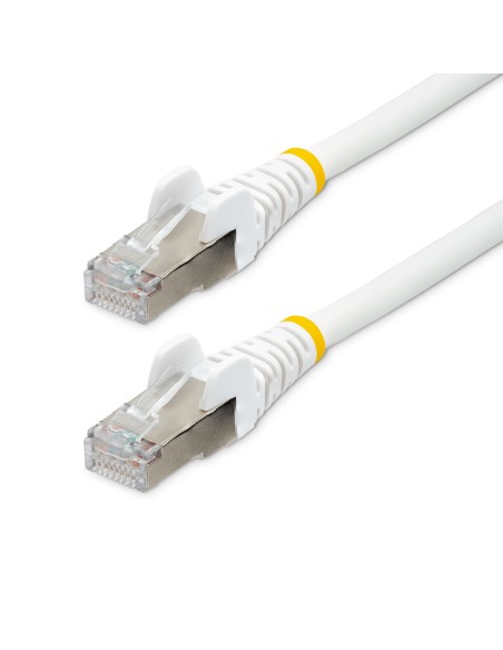 Cable de 7,5m de Red Ethernet CAT6a - Blanco - Low Smoke Zero Halogen (LSZH) - 10GbE - 500MHz - PoE++ de 100W - Snagless sin Pes