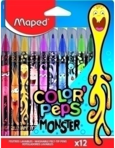 ROTUL. MAPED COLOR´PEPS MONSTER EST. 12 - Pack de 12 unidades