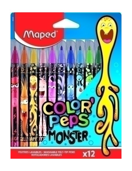 ROTUL. MAPED COLOR´PEPS MONSTER EST. 12 - Pack de 12 unidades