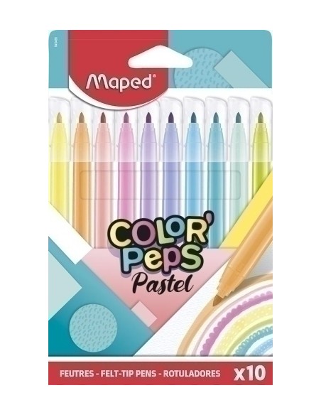 ROTUL. MAPED COLOR´PEPS PASTEL EST.10 - Pack de 12 unidades