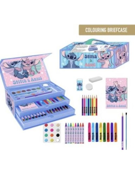 SET DE PAPELERIA MALETIN COLOREABLE STITCH 26X10X13CM