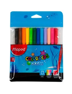 BLISTER 12 ROTULADORES OCEAN COLORPEPS COLORES SURTIDOS MAPED 845720