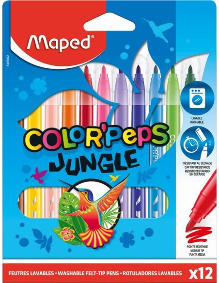 ESTUCHE CARTON 12 ROTULADORES JUNGLE 2.0 MAPED 845902