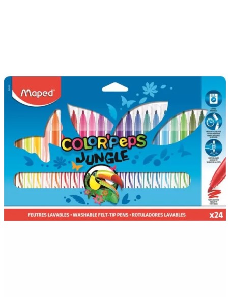 ESTUCHE CARTON 24 ROTULADORES JUNGLE 2.0 MAPED 845904