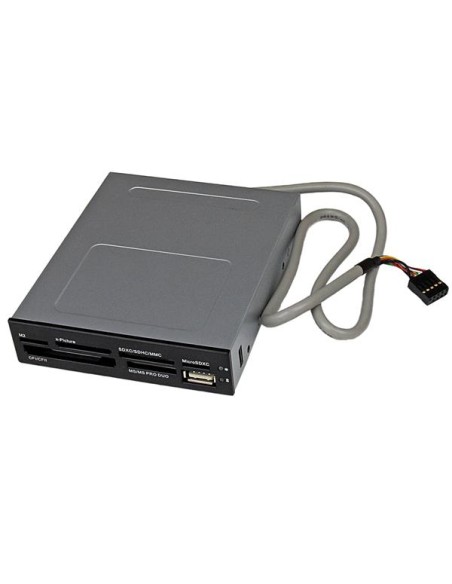 Adaptador Bahía Frontal 3.5in Lector para Tarjetas Memoria Flash SD CF SDHC XD M2 MS 22 en 1