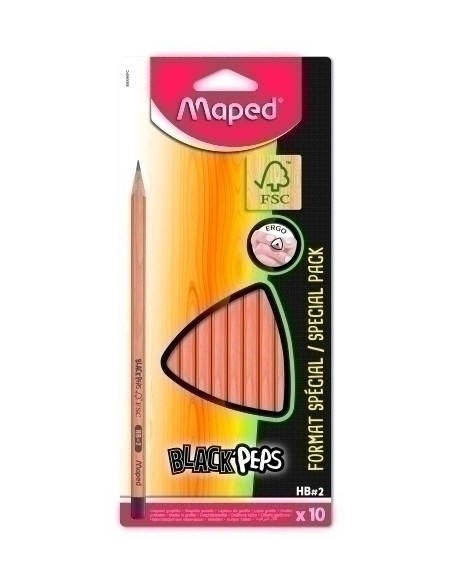 LAPIZ MAPED BLACK PEPS - HB B/10 - Pack de 12 unidades