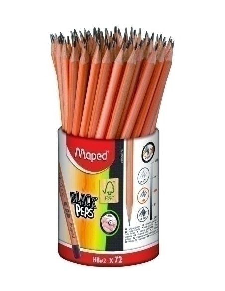 LAPICES MAPED GRAFITO BLACK PEPS B/72