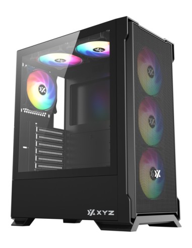 AIRONE 300 X, TORRE GAMING,MESH, ALTO FLUJO AIRE, 6x VENTILADORES, TYPO C, ATX, NEGRA
