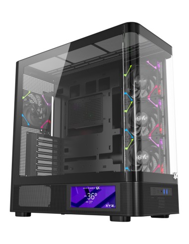 QUANTUM PRO, TORRE GAMING , 4x VENTILADORES, PWM, BTF, PANTALLA 6,2" , TIPO C , ATX, NEGRA