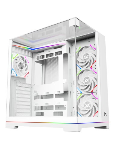 TESSERACT A-RGB, TORRE GAMING, 4x VENTILADORES, 3D ULTRA-PANORAMICO,BTF, TYPO C, ATX, BANCA