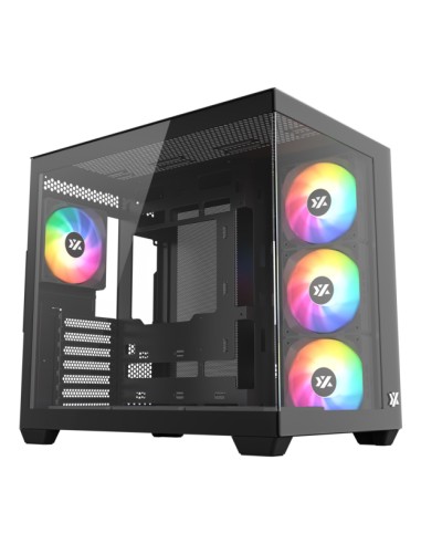 TESSERACT X, TORRE GAMING,DUAL CHAMBER, 7x VENTILADORES, CRISTAL,BTF, TYPO C, ATX, NEGRA