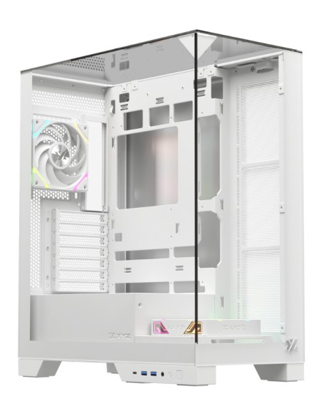 TRIFECTA, TORRE GAMING, 2x VENTILADORES, 3D ULTRA-PANORAMICO,BTF, TYPO C, ATX, BLANCA