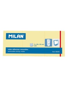 MILAN 3 BLOCS NOTAS ADHESIVAS 3X100 HOJAS 38X50MM AMARILLO -10U-