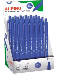 Exp 24 boligrafo retractil alpino soft touch punta 10mm tinta color azul