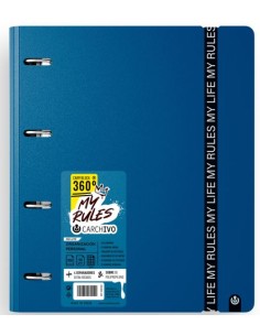 Carpeblock 360 foam my rules a4 anillas 35mm con recambio cuad5x5 y cierre de goma color deep blue