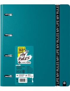 Carpeblock 360 foam my rules a4 anillas 35mm con recambio cuad5x5 y cierre de goma color deep green