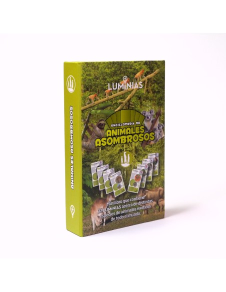 Enciclopedia de Animales Asombrosos Estuche con 32 cartas