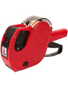 SET DE ETIQUETADORA MX2616 ROJA CON 10 ROLLOS NARANJA FLUOR